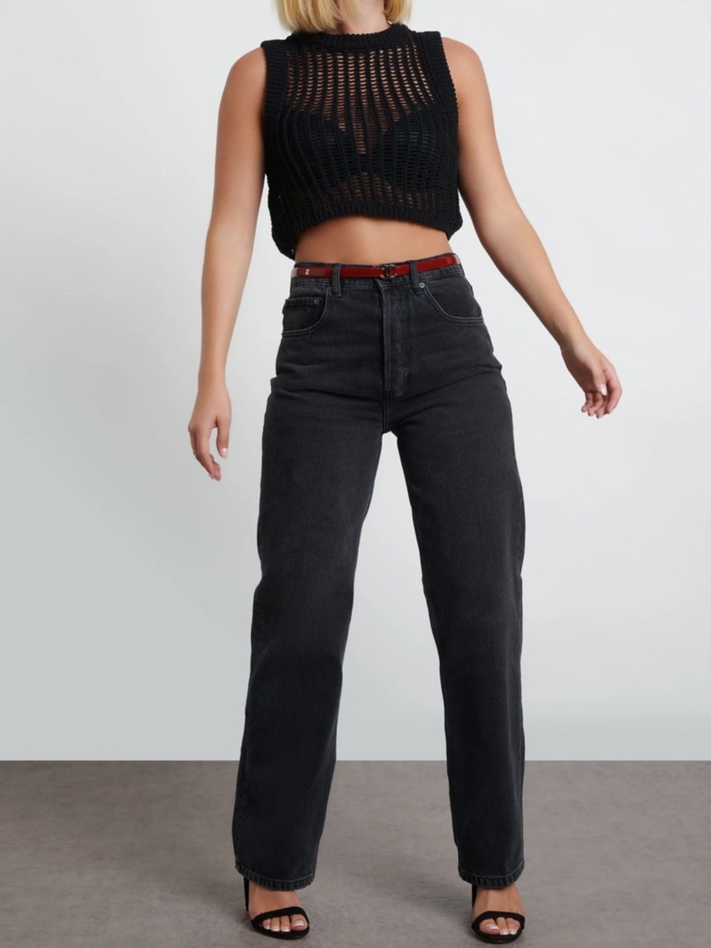 Boyish Black High-Waist Boyfriend Jeans